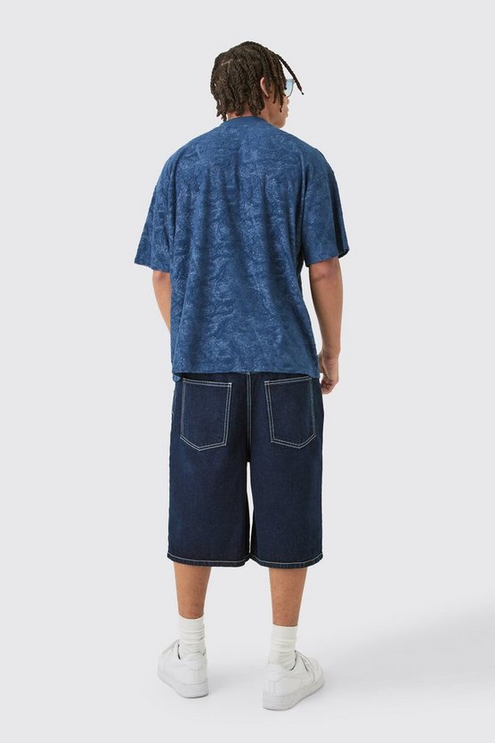 Oversized Burnout Towelling Jacquard T-shirt