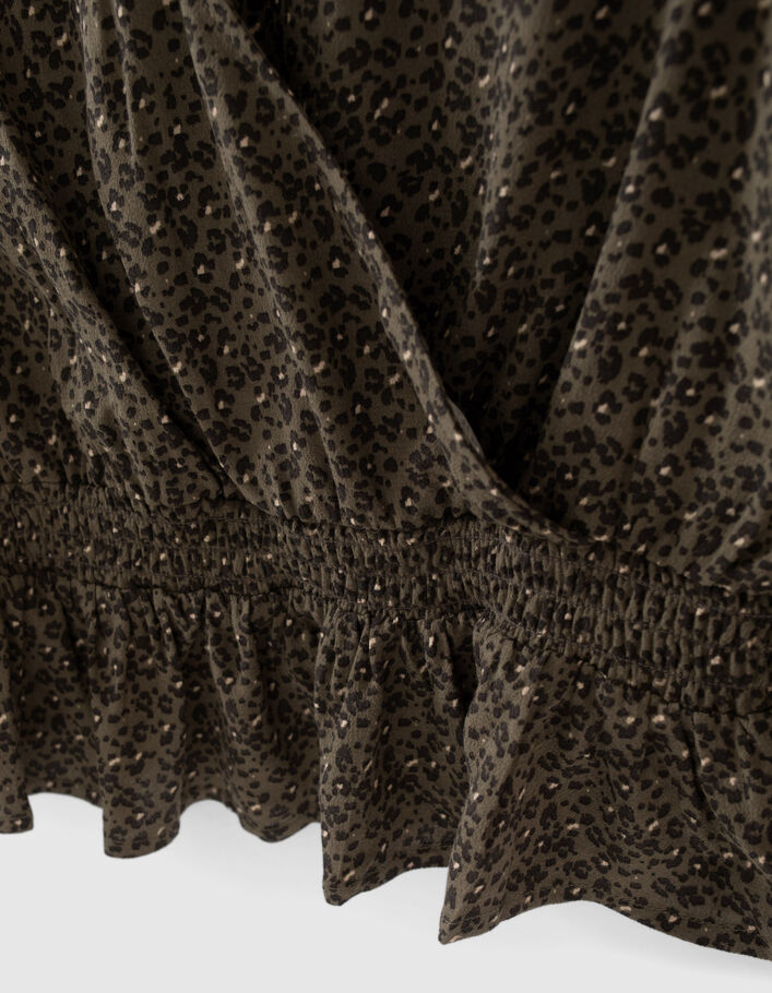 Blouse kaki LENZING™ ECOVERO™ imprimé léopard fille