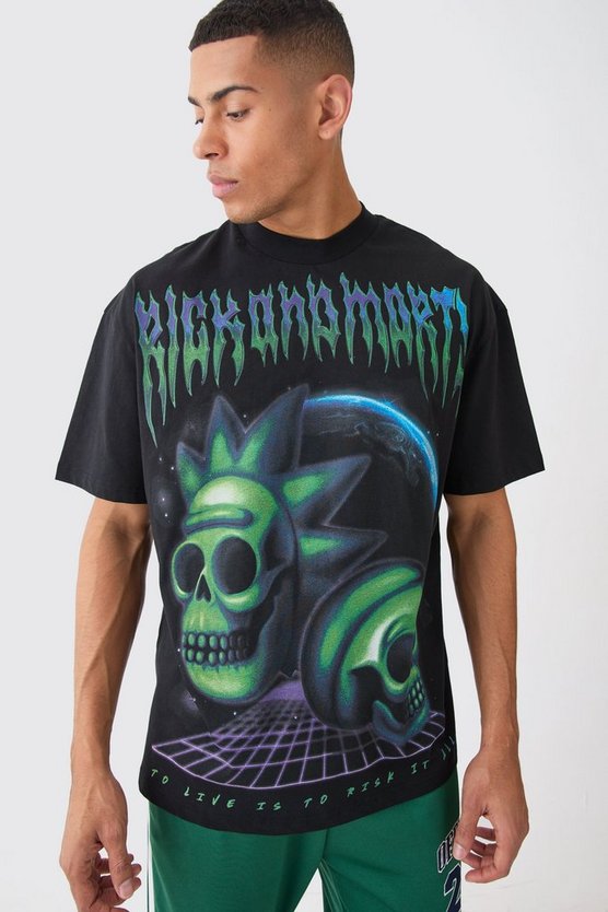 Oversize T-Shirt mit lizenziertem Rick & Morty Print