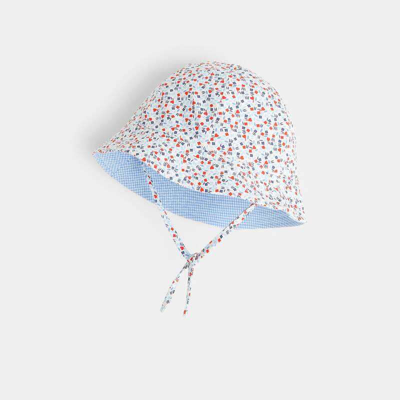Bob cloche réversible anti UV rouge bébé fille