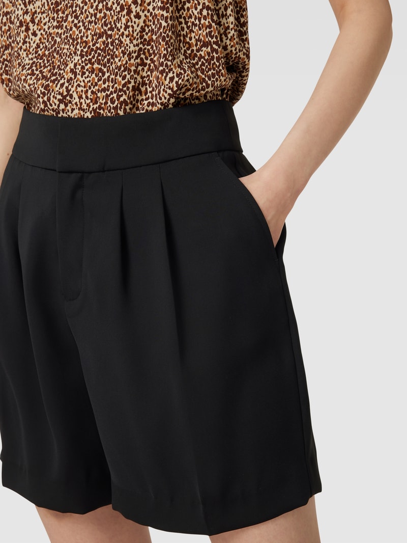 Shorts mit Bundfalten Modell 'JENNA' in schwarz