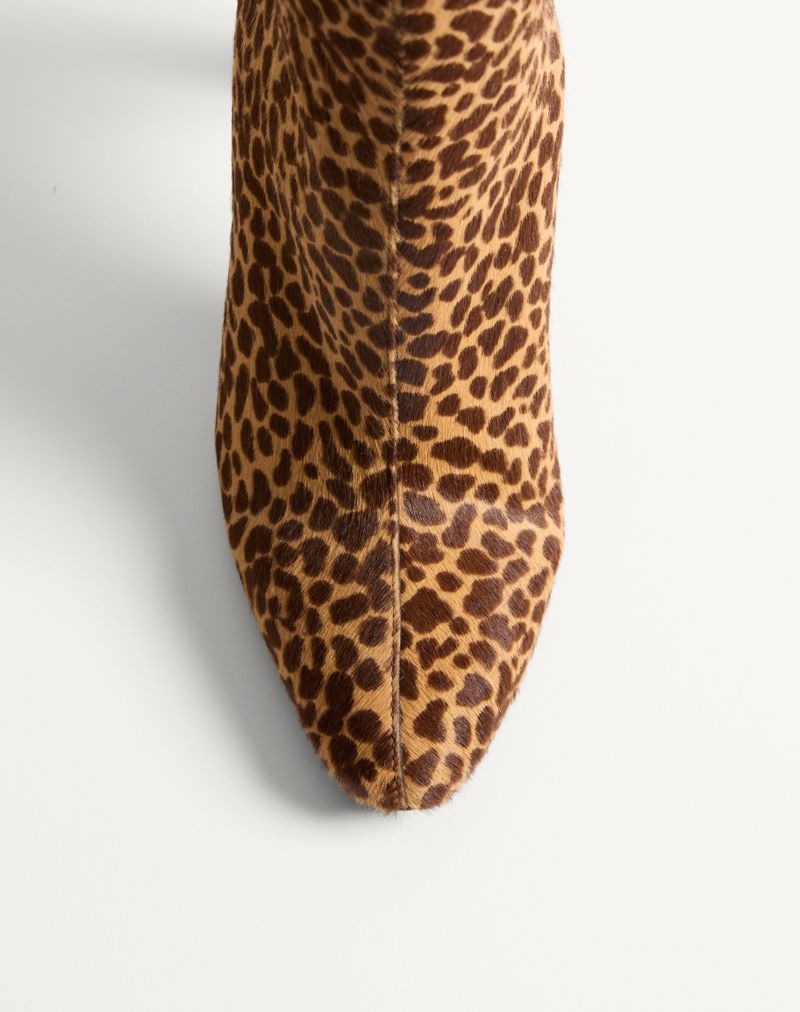 Bota Hotty 100mm em couro de bezerro com efeito pônei