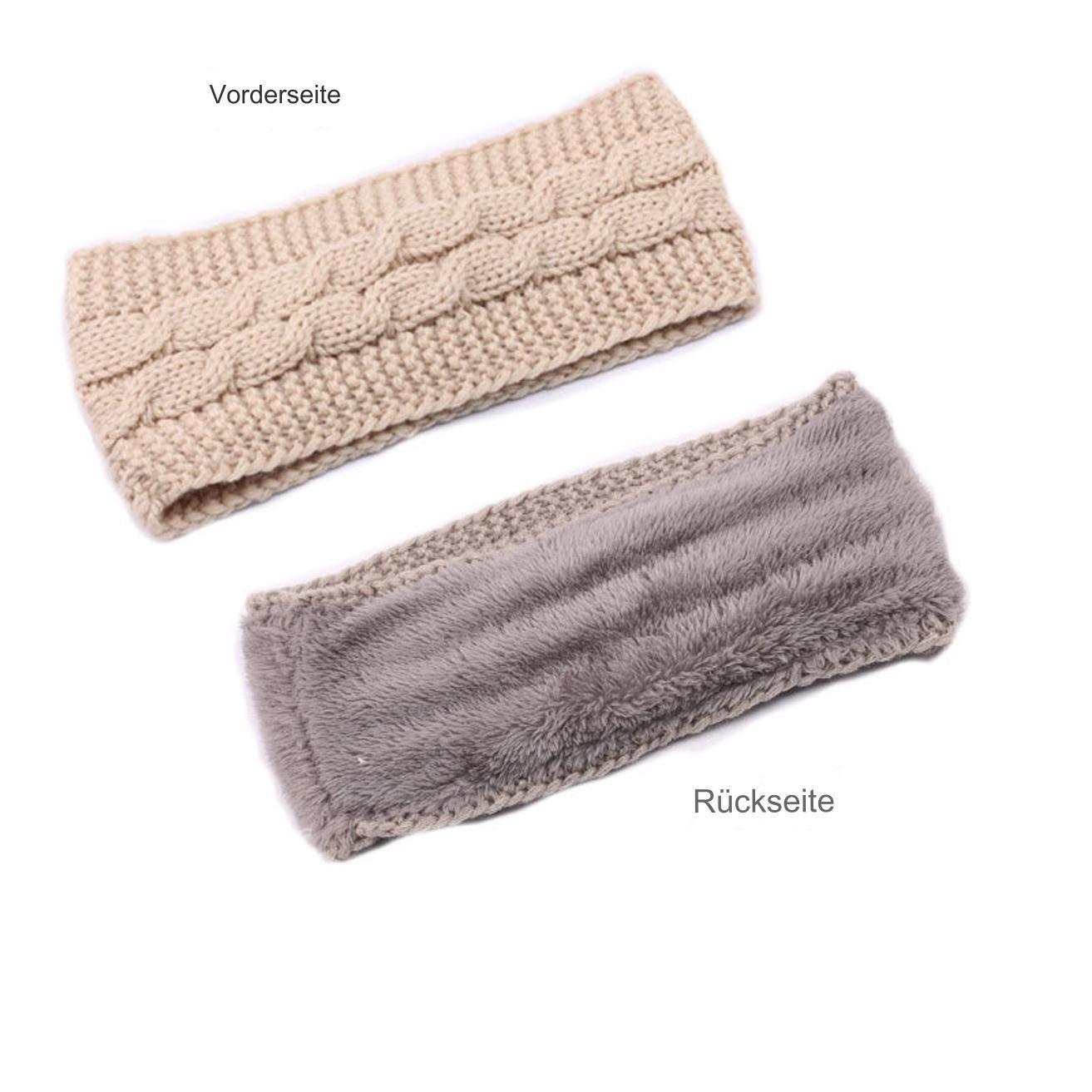 HOHEA H Haarband Gestricktes Stirnband mit Plüschfutter für den Herbst, Sport-Stirnband, 1-tlg., Gestricktes Stirnband für Mädchen, Ohrenwärmer, weich, Winter-Stirnbänder für Damen, rote Stirnbänder, verschiedene Farben