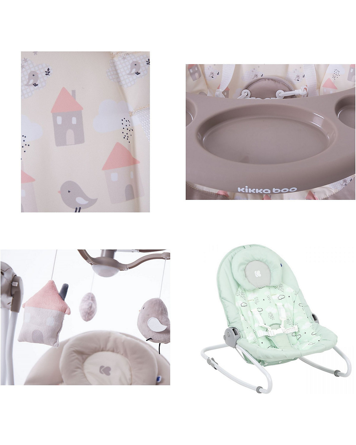 Babyschaukel Mia 2in1, Schaukelstuhl Musik verstellbare Rückenlehne Babywippen