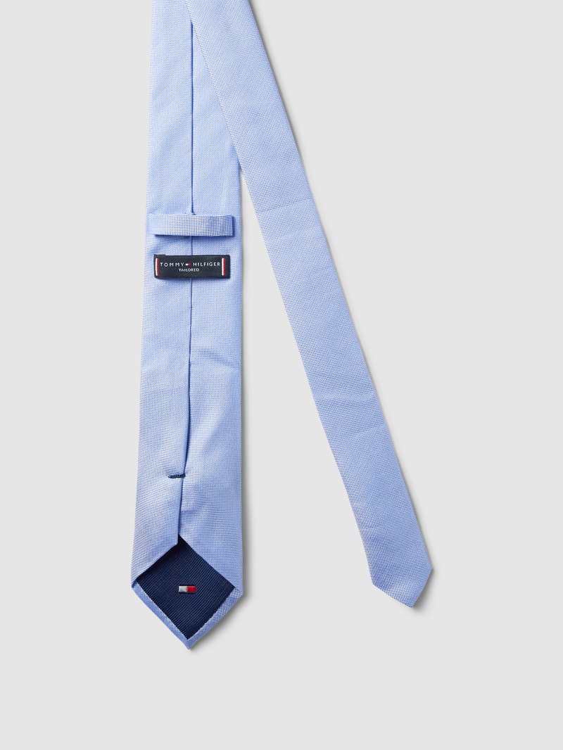 Seidenkrawatte mit feinem Webmuster Modell 'PLAIN WEAVE' in bleu