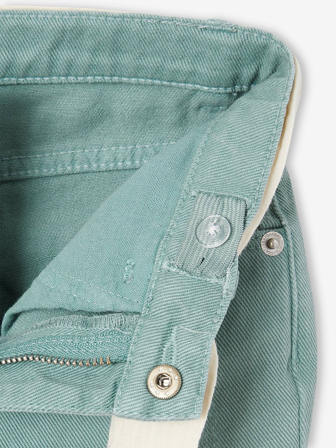 Vertbaudet Mädchen Hose mit Stoffgürtel, Mom-Fit Oeko-Tex - pfirsich