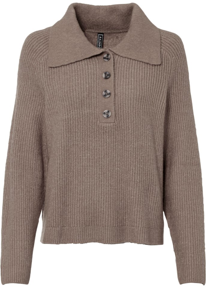 Strickpullover mit Polokragen