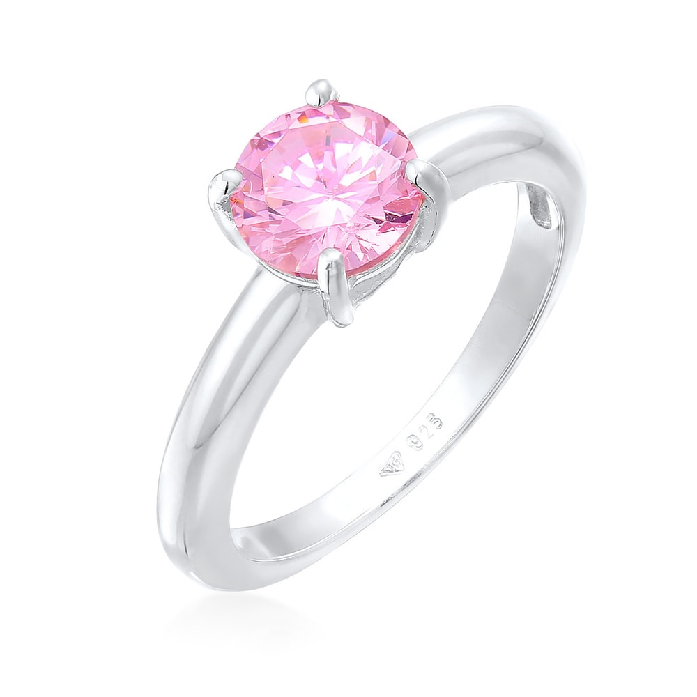 Elli Elli Bague Femmes Solitaire Classique avec cristal de zirconium en argent sterlin Bague