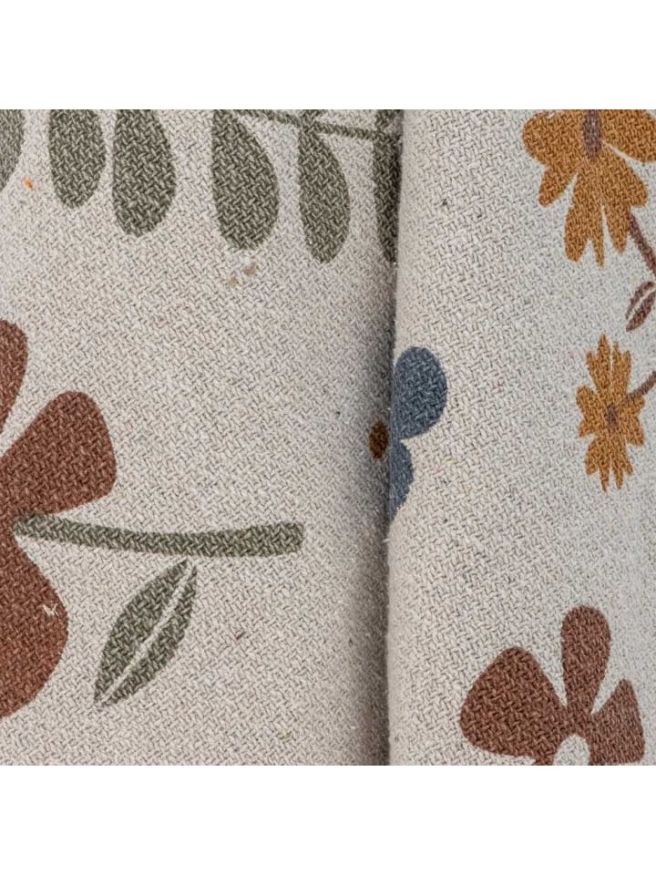 Bloomingville Decke BRYN Natur Blumen und Schmetterlinge 160x130 cm günstig kaufen onesize