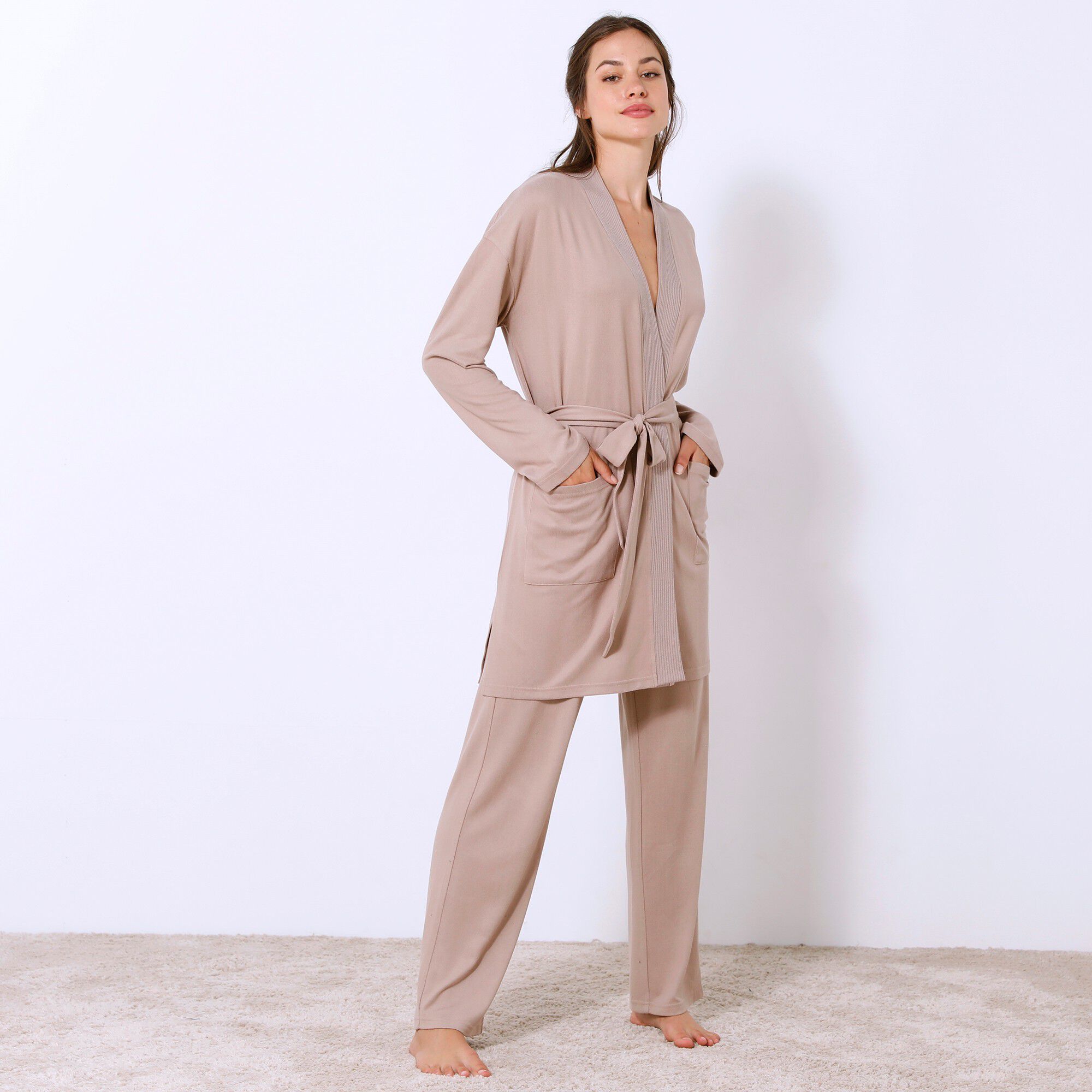 Peignoir court coton doux