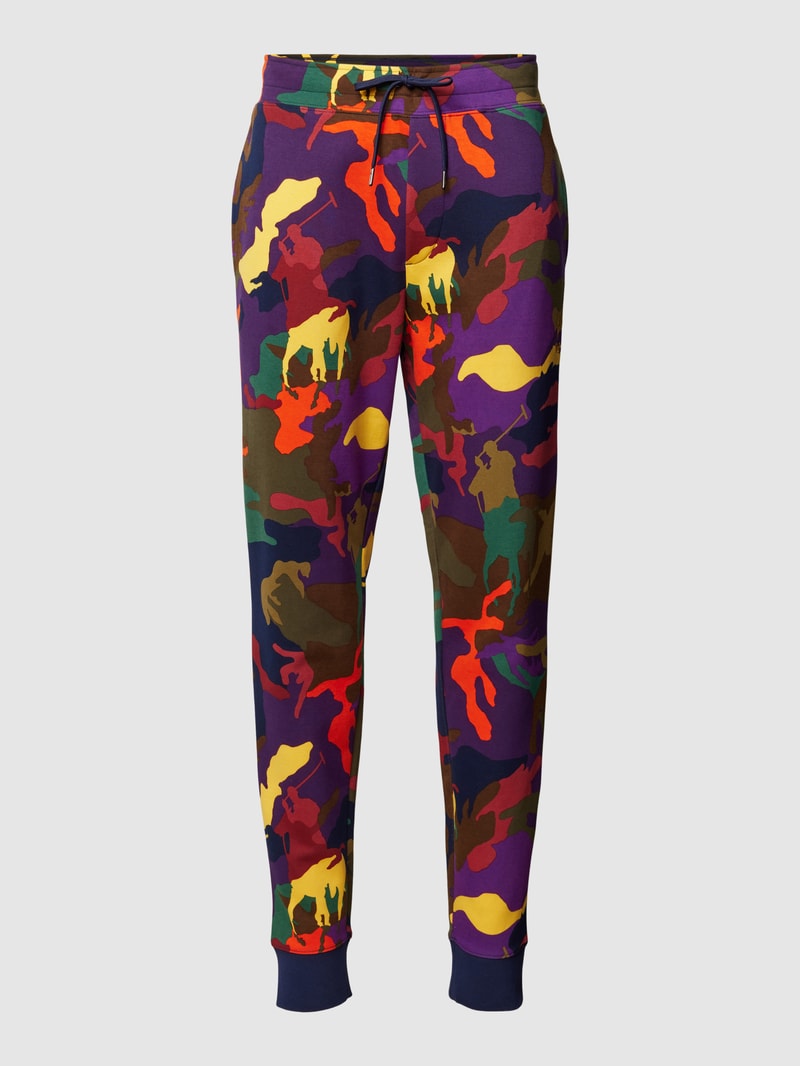 Sweatpants mit Allover-Muster in schwarz