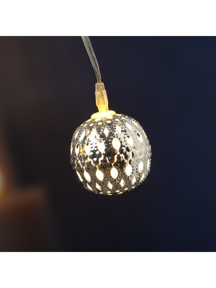 MARELIDA LED Deko Lichterkette 8 Kugeln L: 70cm in silber günstig kaufen onesize