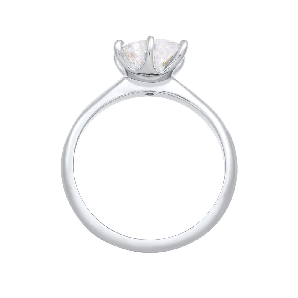 Elli Elli Bague Femmes Coeur Solitaire Fiançailles Amour avec Cristal de Zirconium en  Bague