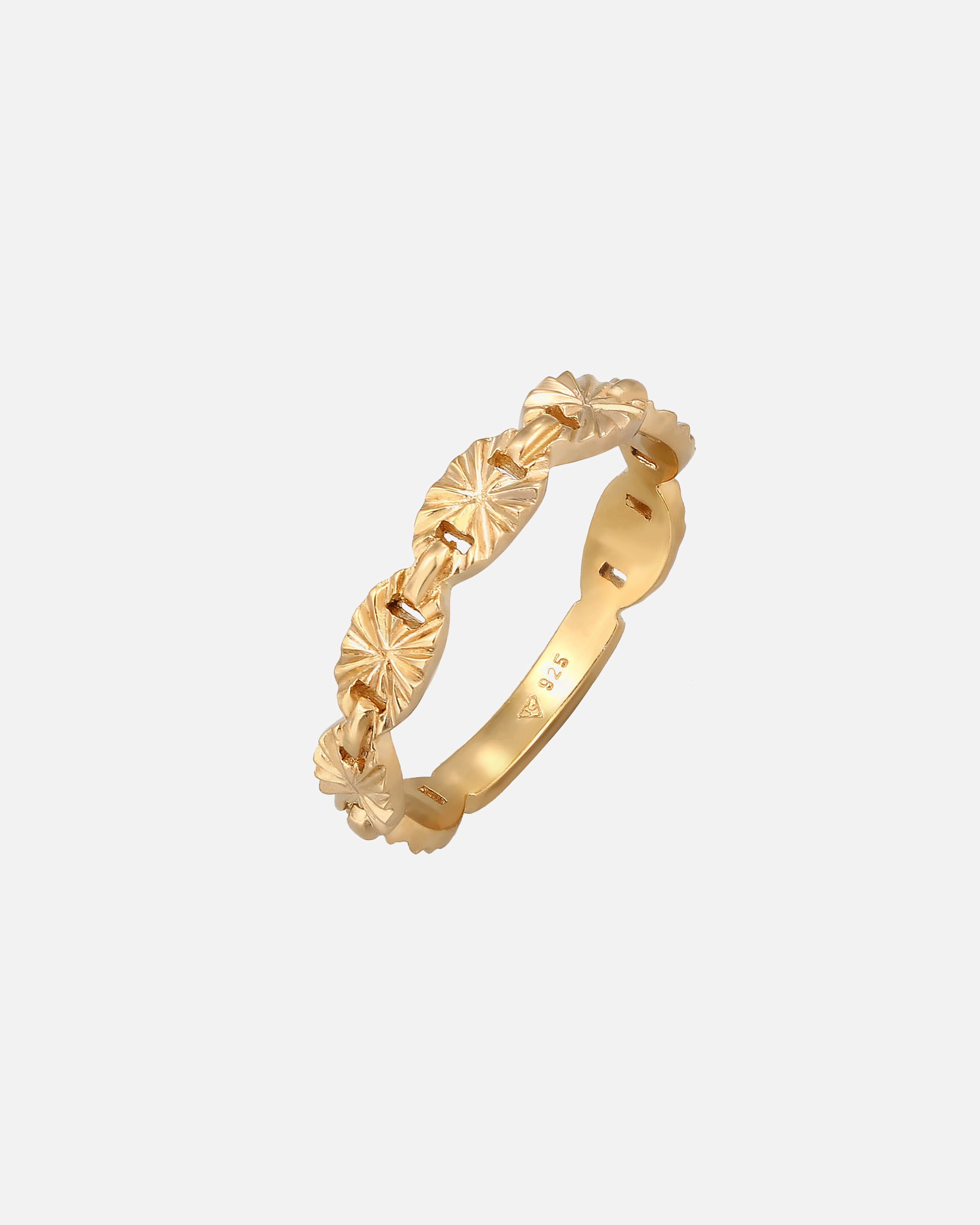 Elli Ladies' ring in 925 sterling silver, with star-shaped plate, elegant and trendy.