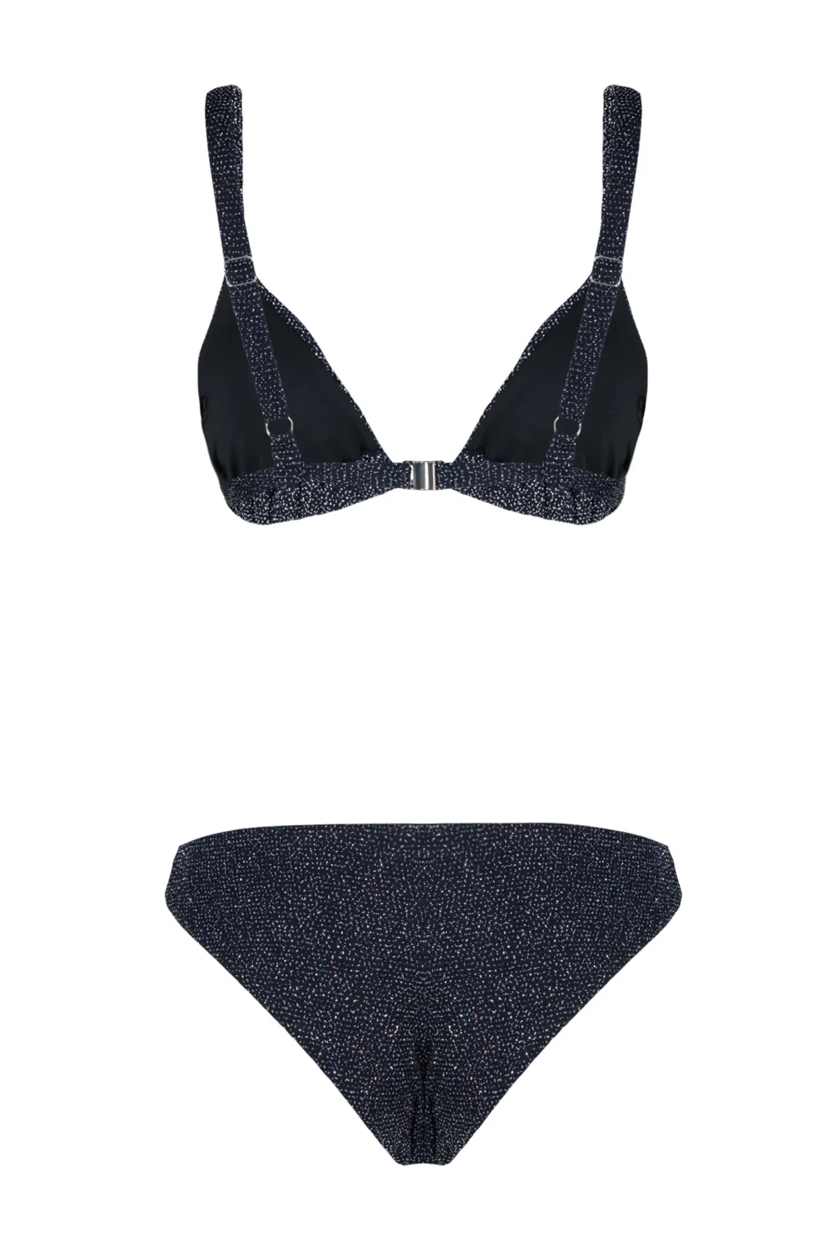 Trendyol Collection  Marineblaues Triangel-Glitzer-Bikiniset in regulärer Form TBESS23BT00080