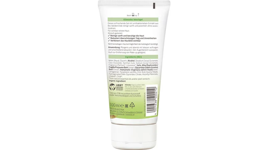 WELEDA WEIDENRINDE NATURALLY CLEAR Klärendes Waschgel 100 ml