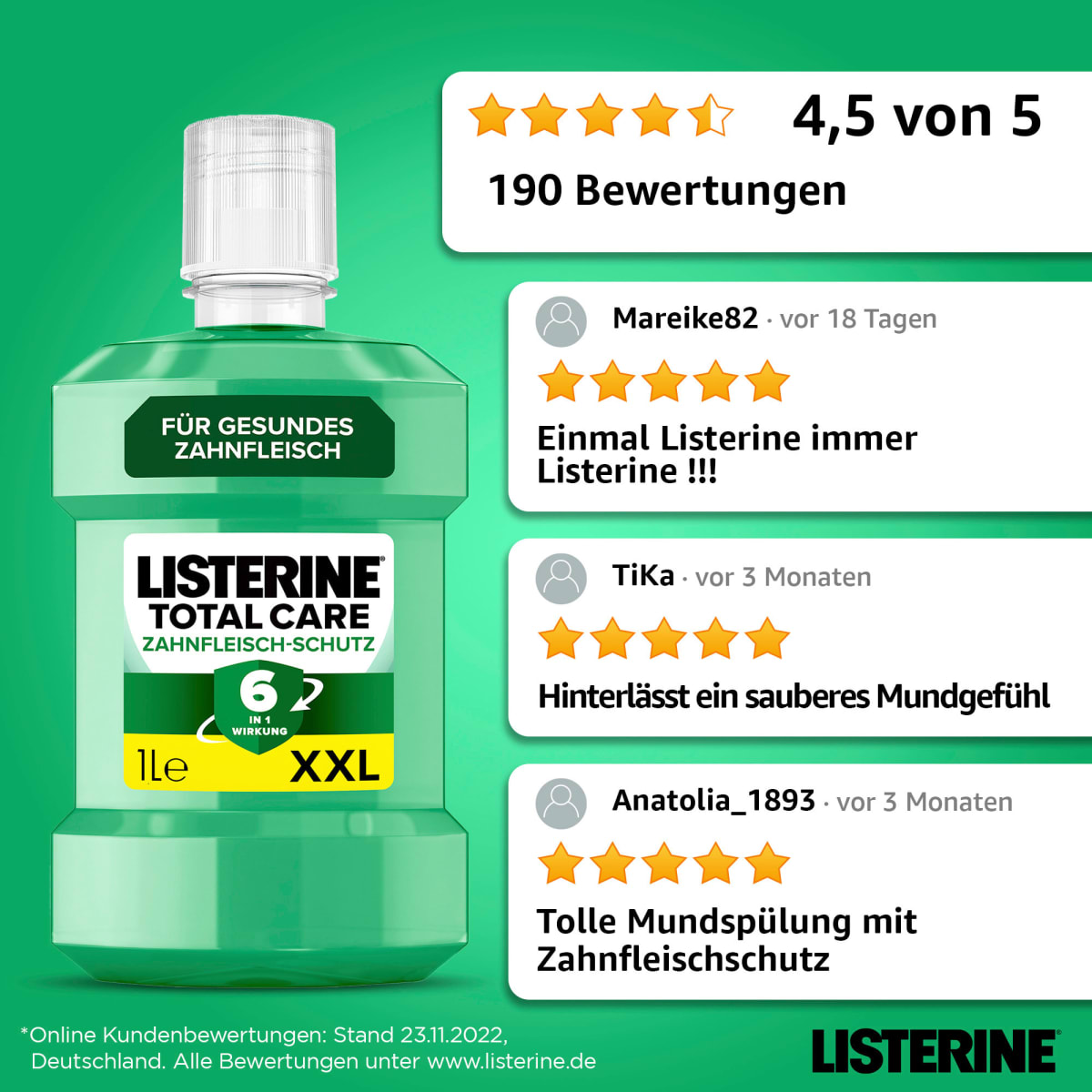 Mundspülung Total Care Zahnfleischschutz XXL Größe, 1 l