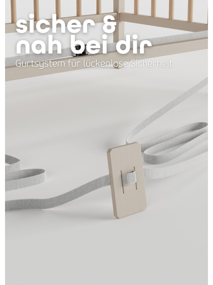 Sämann Beistellbett mit Matratze SleepPlus & Umbauseite - sahara dust/natur - Dreamy günstig kaufen 60x120 cm