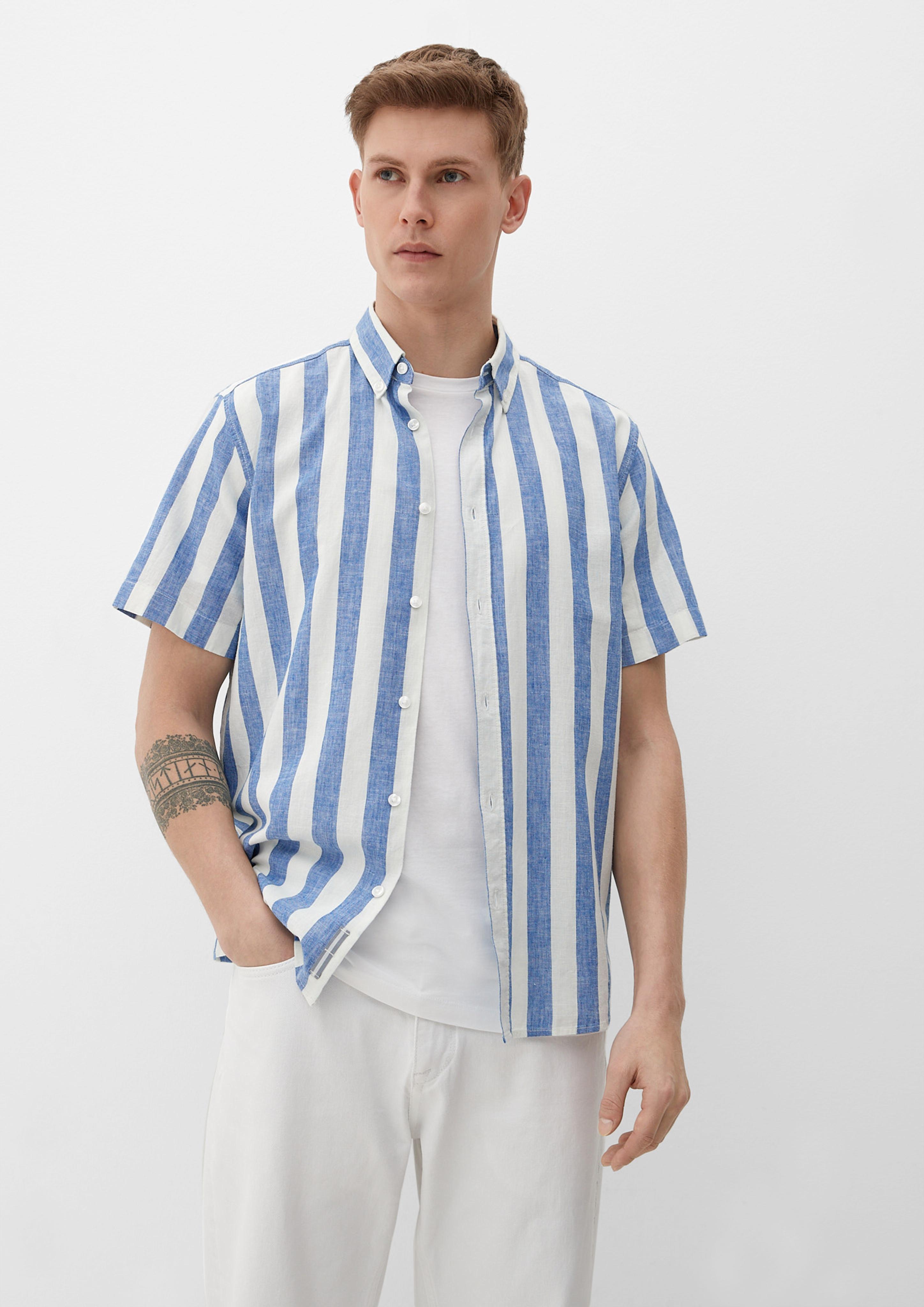 Regular: Button Down-Hemd aus Leinenmix  2130997-55G5
