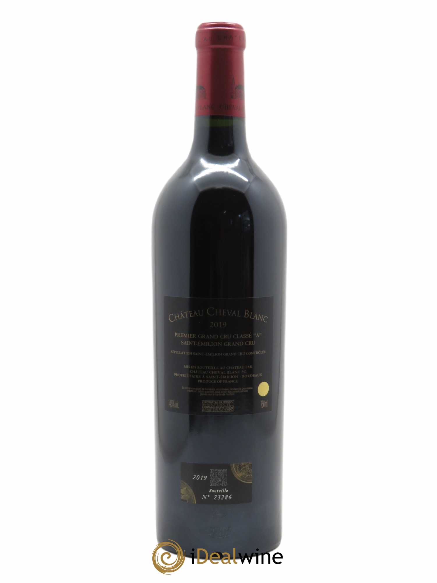 Château Cheval Blanc 1er Grand Cru Classé A (CBO à partir de 6 bts) 2019 - Lot de 1 Bouteille