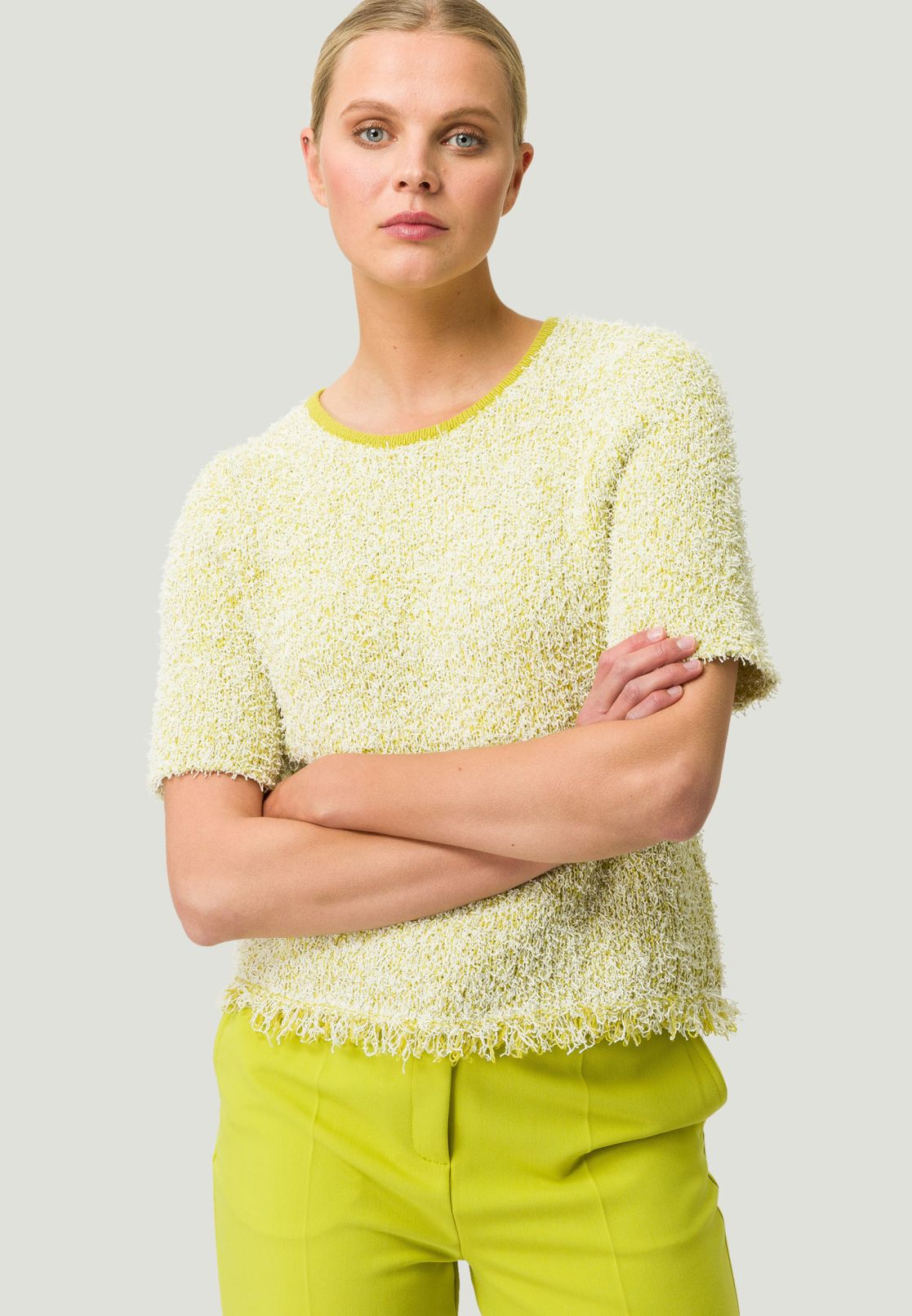 Sommerpullover kurzarm mit Fransen