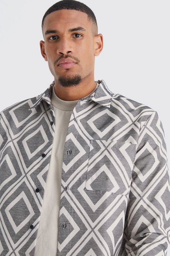 Tall gemustertes Overshirt