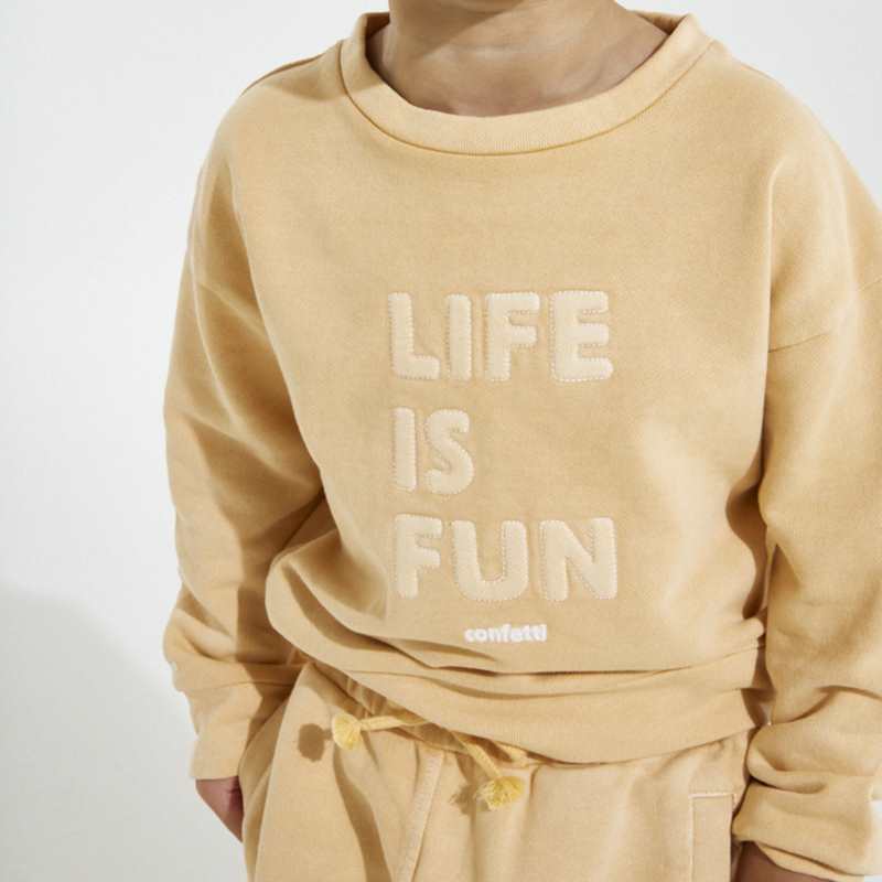 Sweat sable CONFETTI pigments naturels jaune mixte