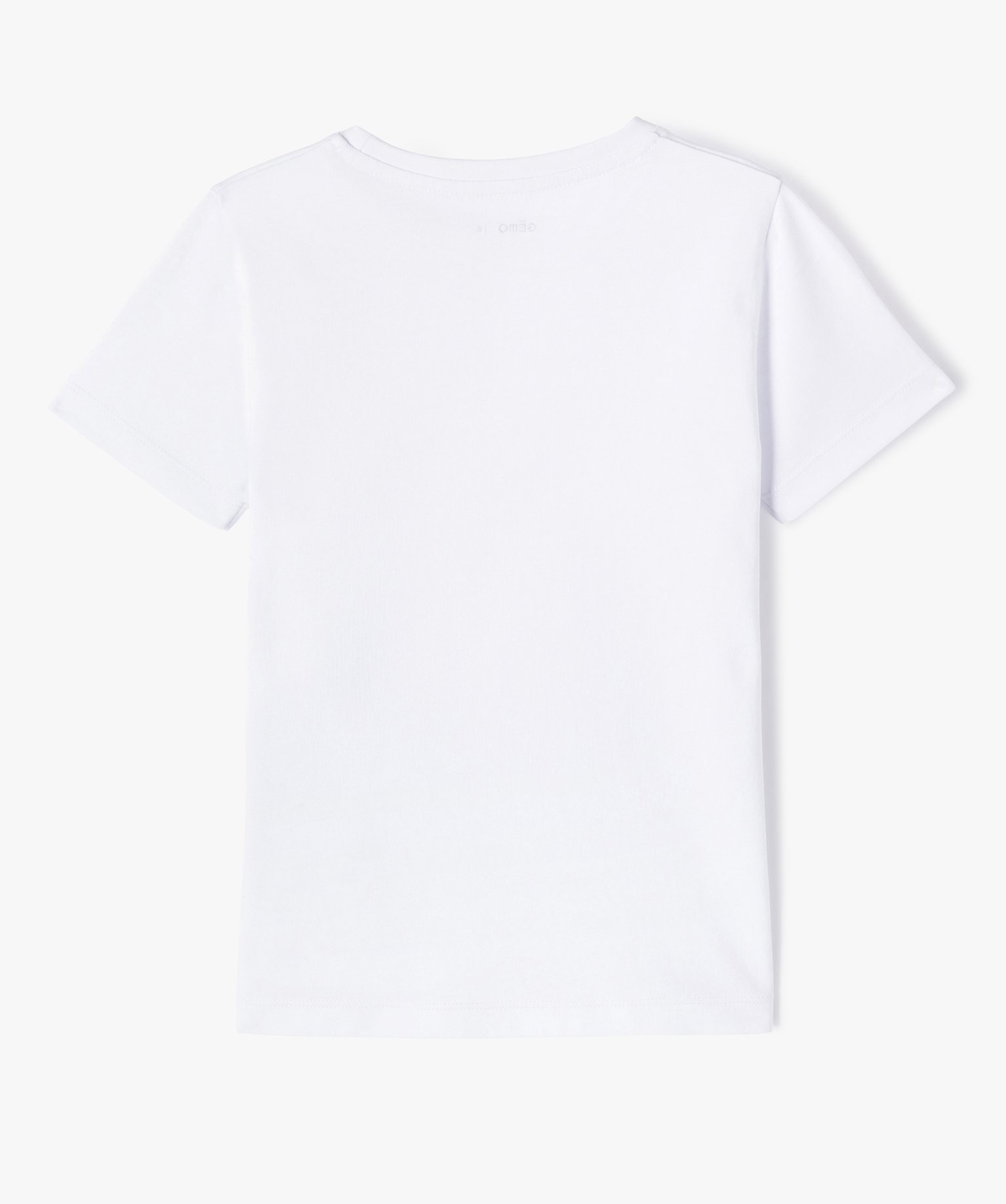 Tee-shirt Garçon uni à manches courtes blanc | GEMO