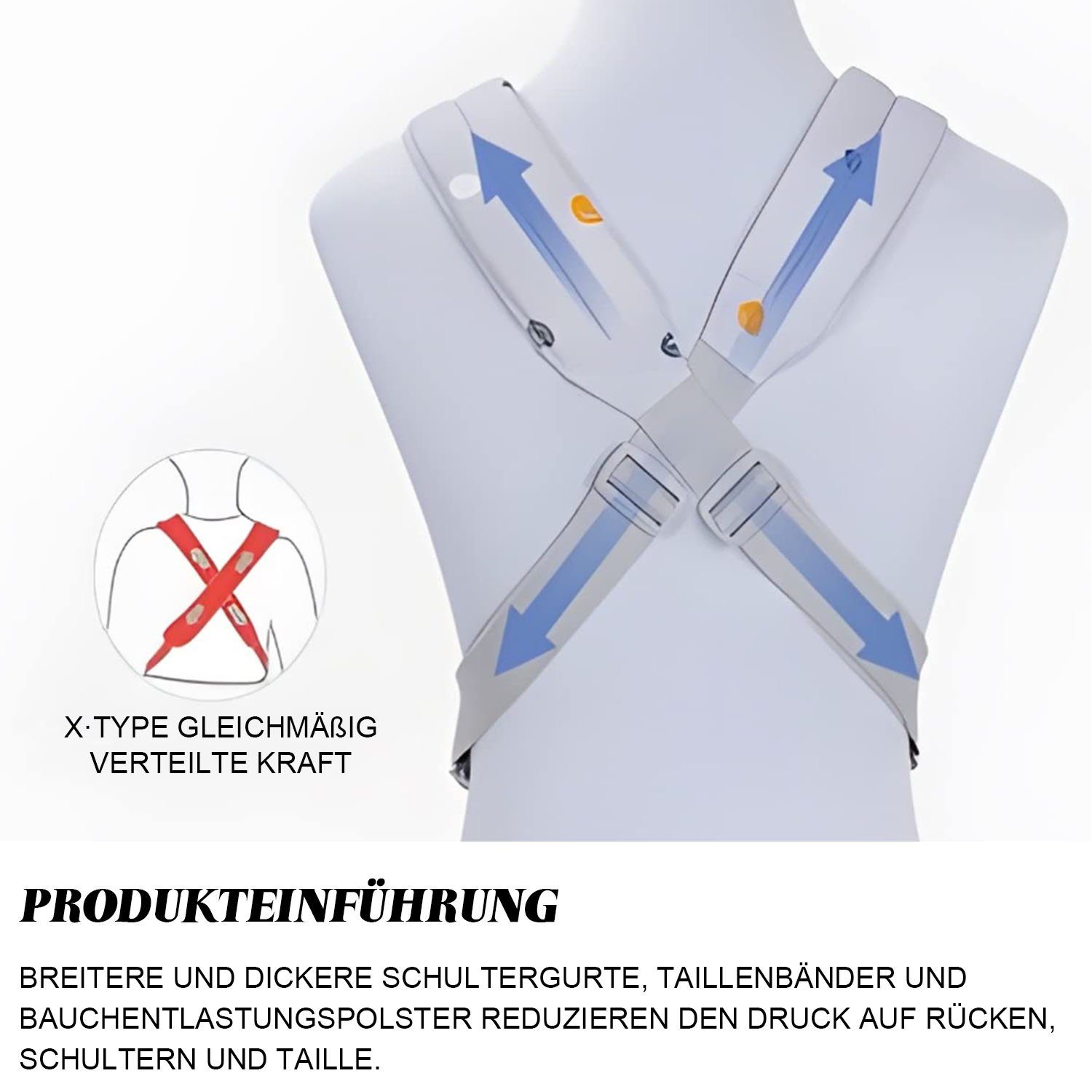 TOPMELON Bauchtrage 4-in-1 Babytrage Rückentrage Ergonomisch Atmungsaktiv