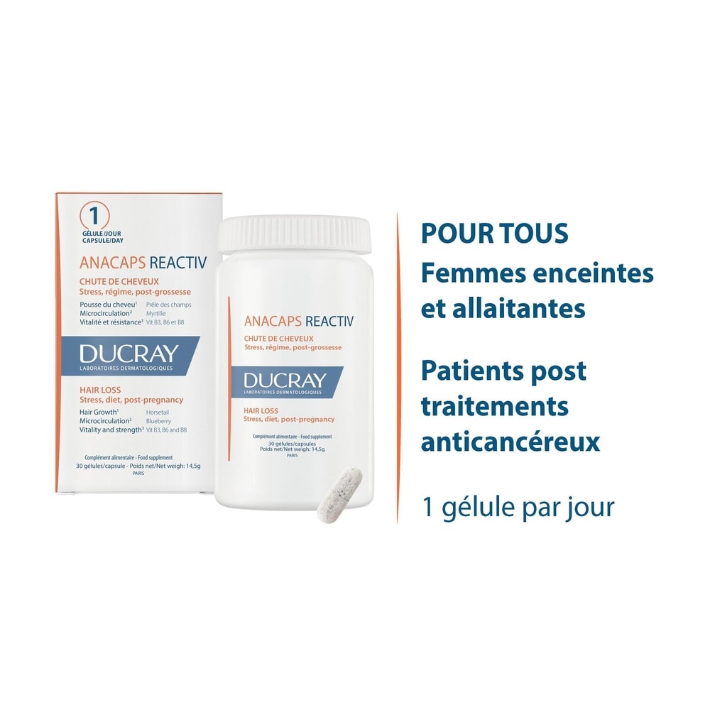 Ducray Anacaps Reactiv Cure 1 mois 30 Gelules Complément alimentaire
