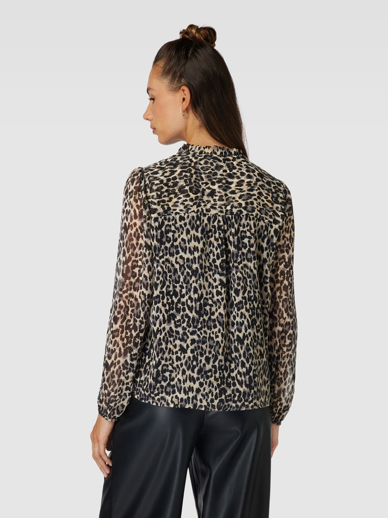 Blusenshirt mit Leopardenmuster Modell 'Ditsy' in schwarz