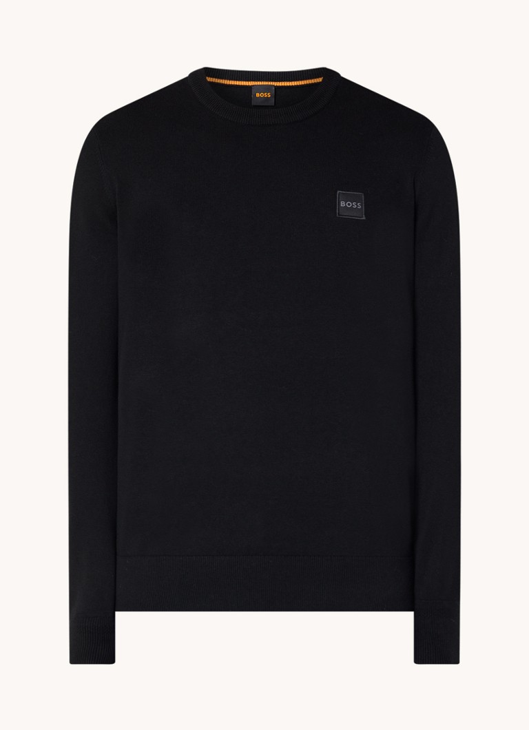HUGO BOSS Kanovano fine-knit pullover in cashmere blend with logo