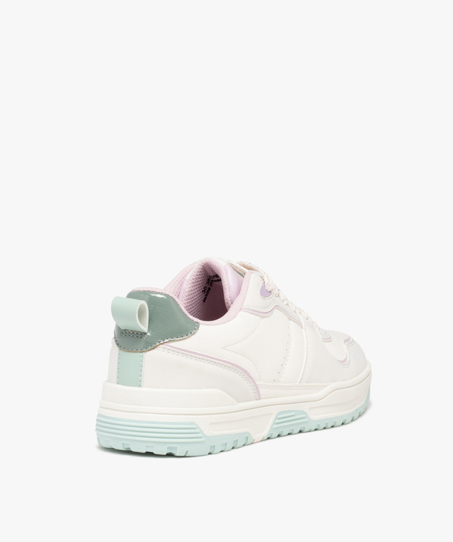 Baskets femme colorées à lacets style retro 90 blanc | GEMO