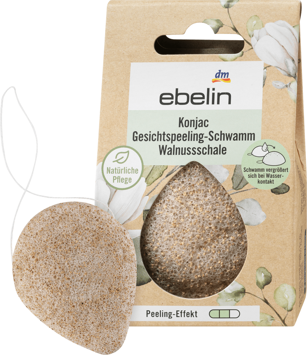 Konjac-Gesichtspeeling-Schwamm Walnussschale, 1 St