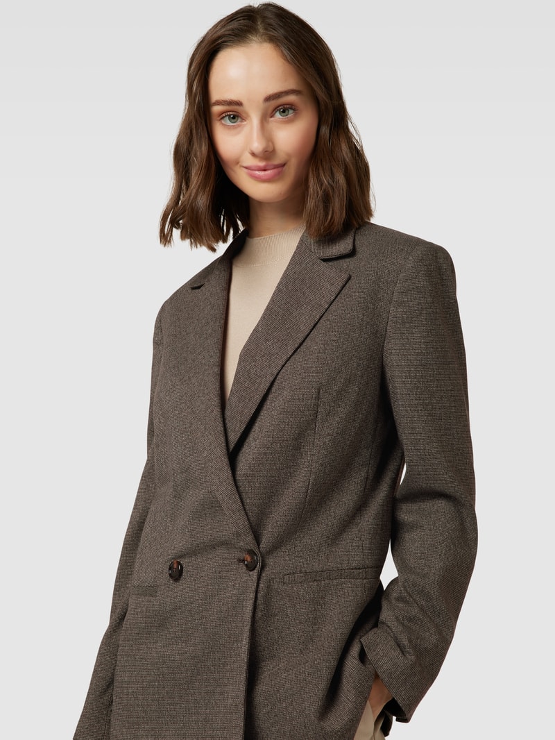 Blazer mit Hahnentrittmuster Modell 'CHARLOTT' in dunkelbraun