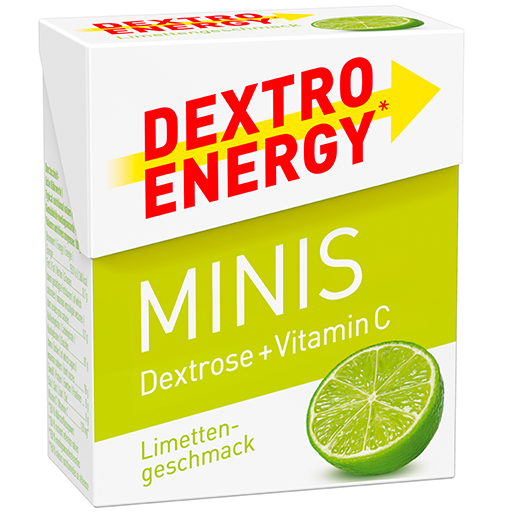 DEXTRO ENERGY Minis Dextrose Limette   Vitamin C  50 g  Täfelchen