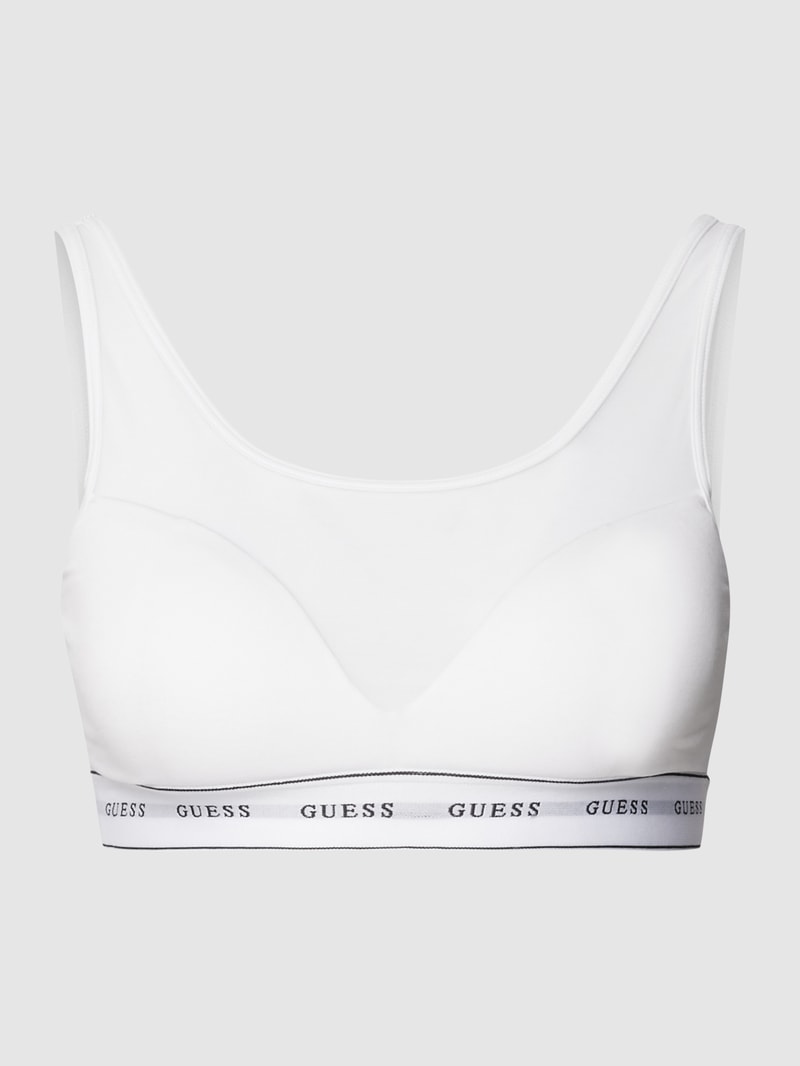 Bustier mit Netz-Einsatz in weiß