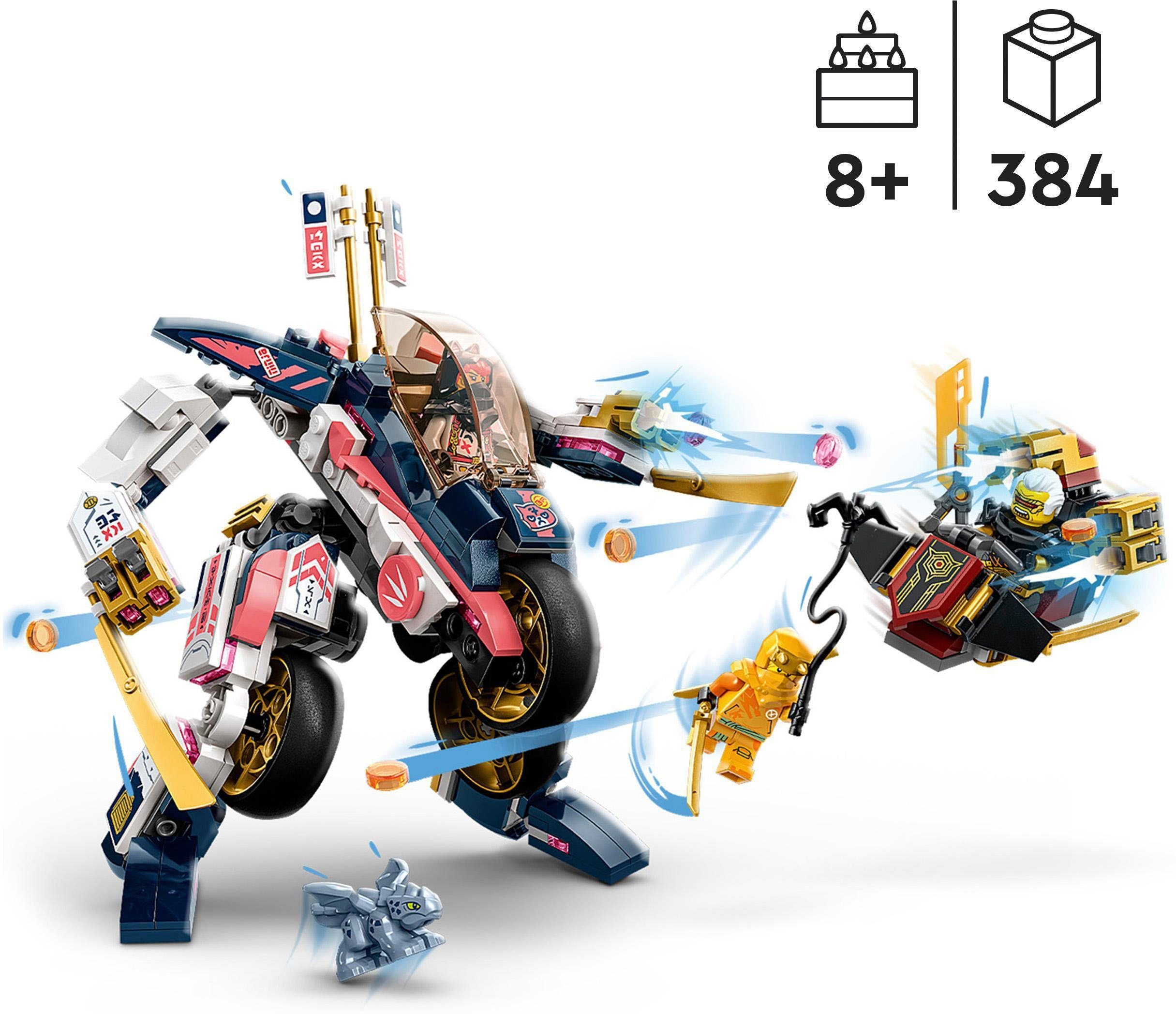 LEGO® Konstruktionsspielsteine Soras Mech-Bike (71792), LEGO® NINJAGO, (384 St), Made in Europe