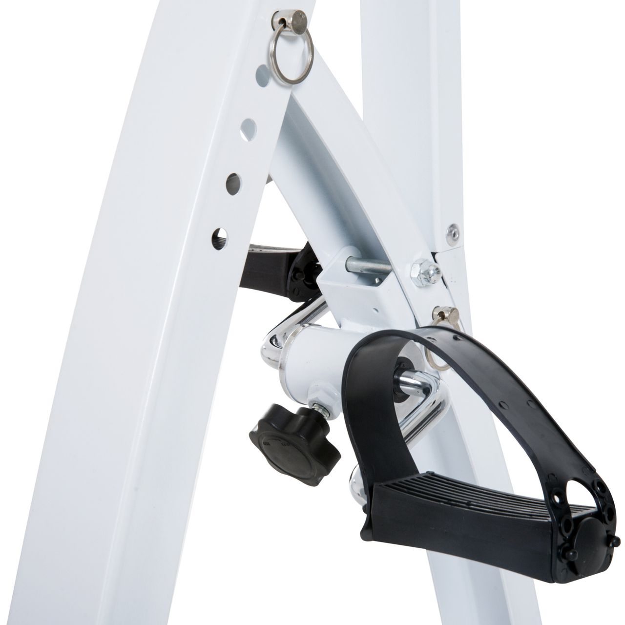 Outsunny HOMCOM Heimtrainer für Senioren Bewegungstrainer Pedaltrainer Stahl Weiß
