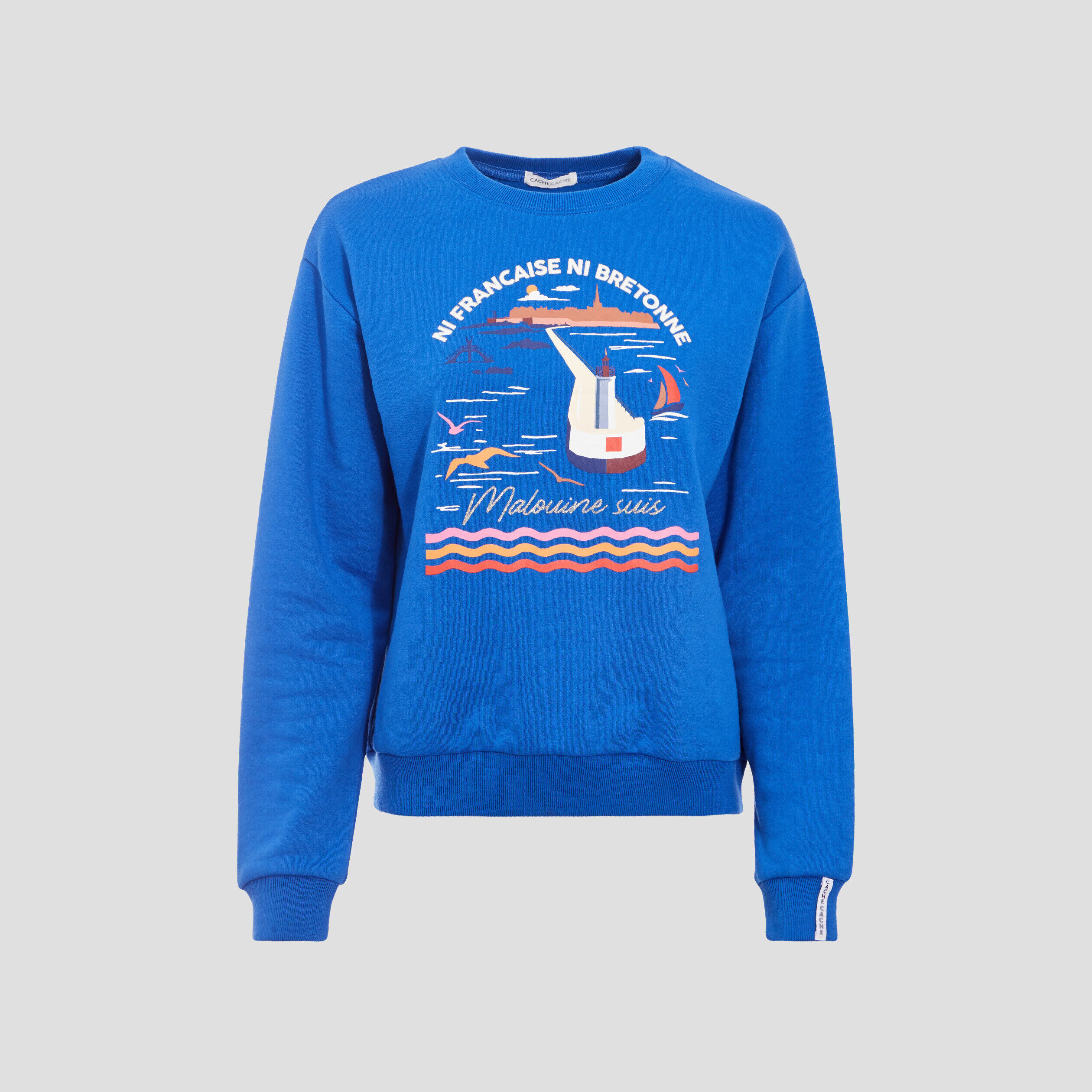 Sweat manches longues bleu femme | Cache Cache