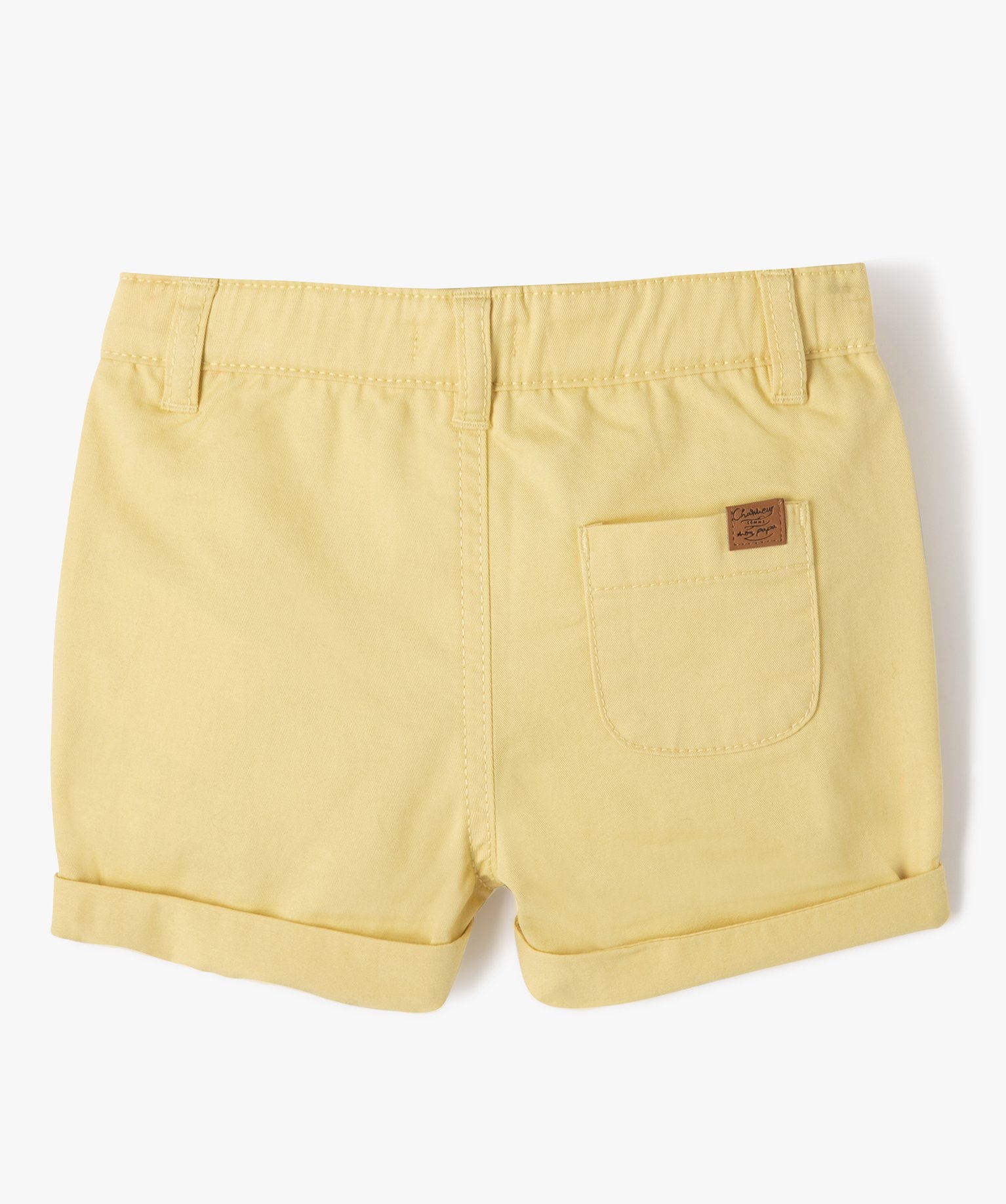Bermuda bébé Garçon en toile de coton jaune | GEMO