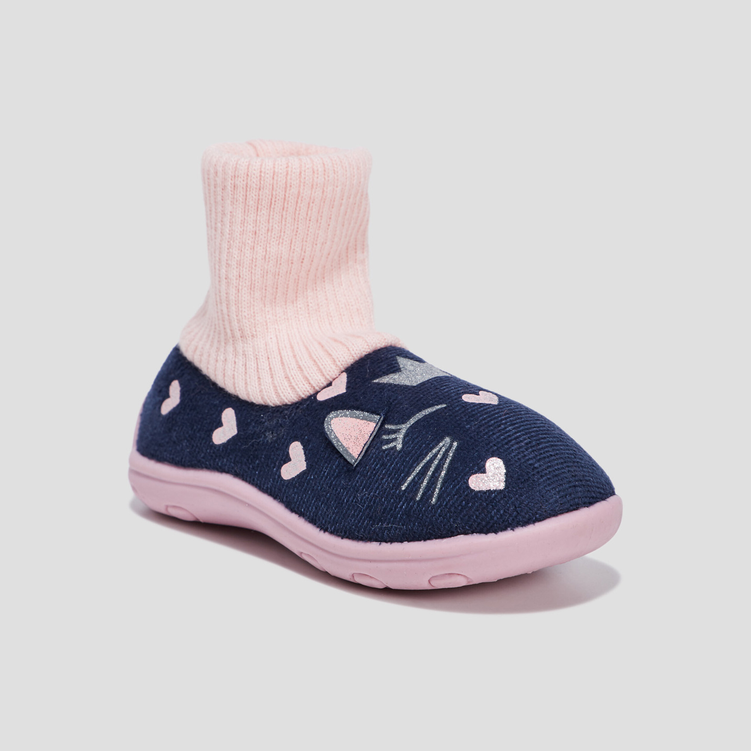 Chaussons chaussettes noir fille | La Halle