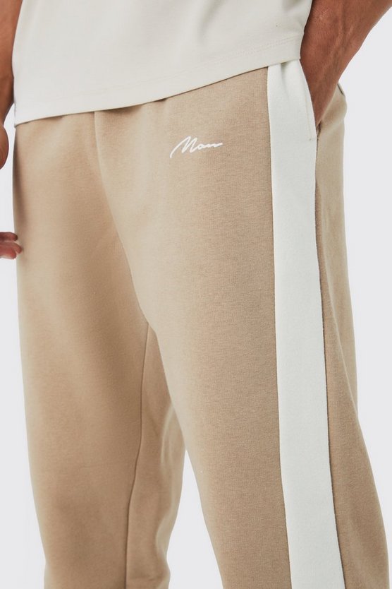 Colour Block Half Tape Joggers