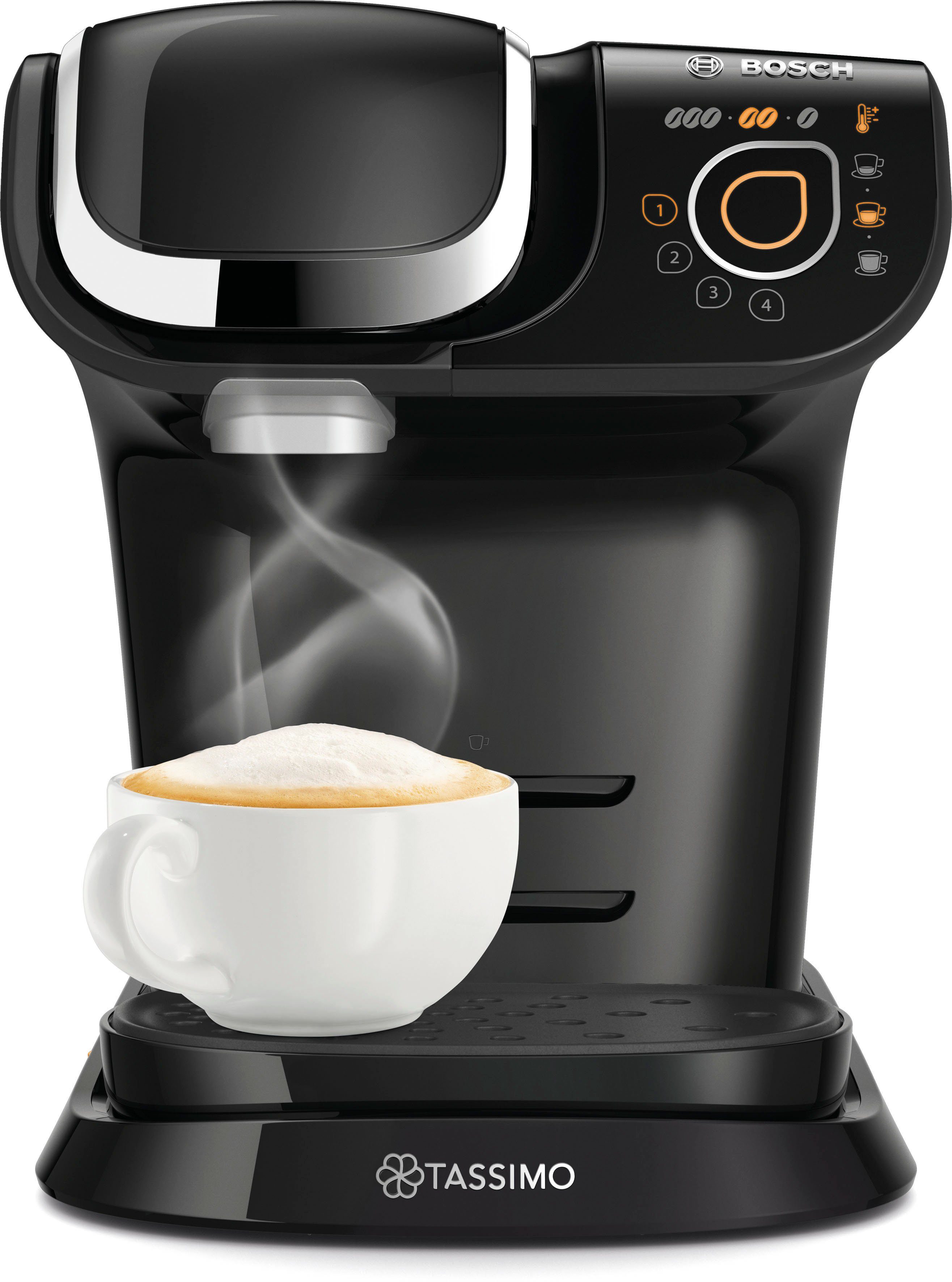 TASSIMO Kapselmaschine My Way 2 TAS6502, inkl. 2 TASSIMO Latte-Macchiato-Gläser by WMF Wert: UVP € 9,99