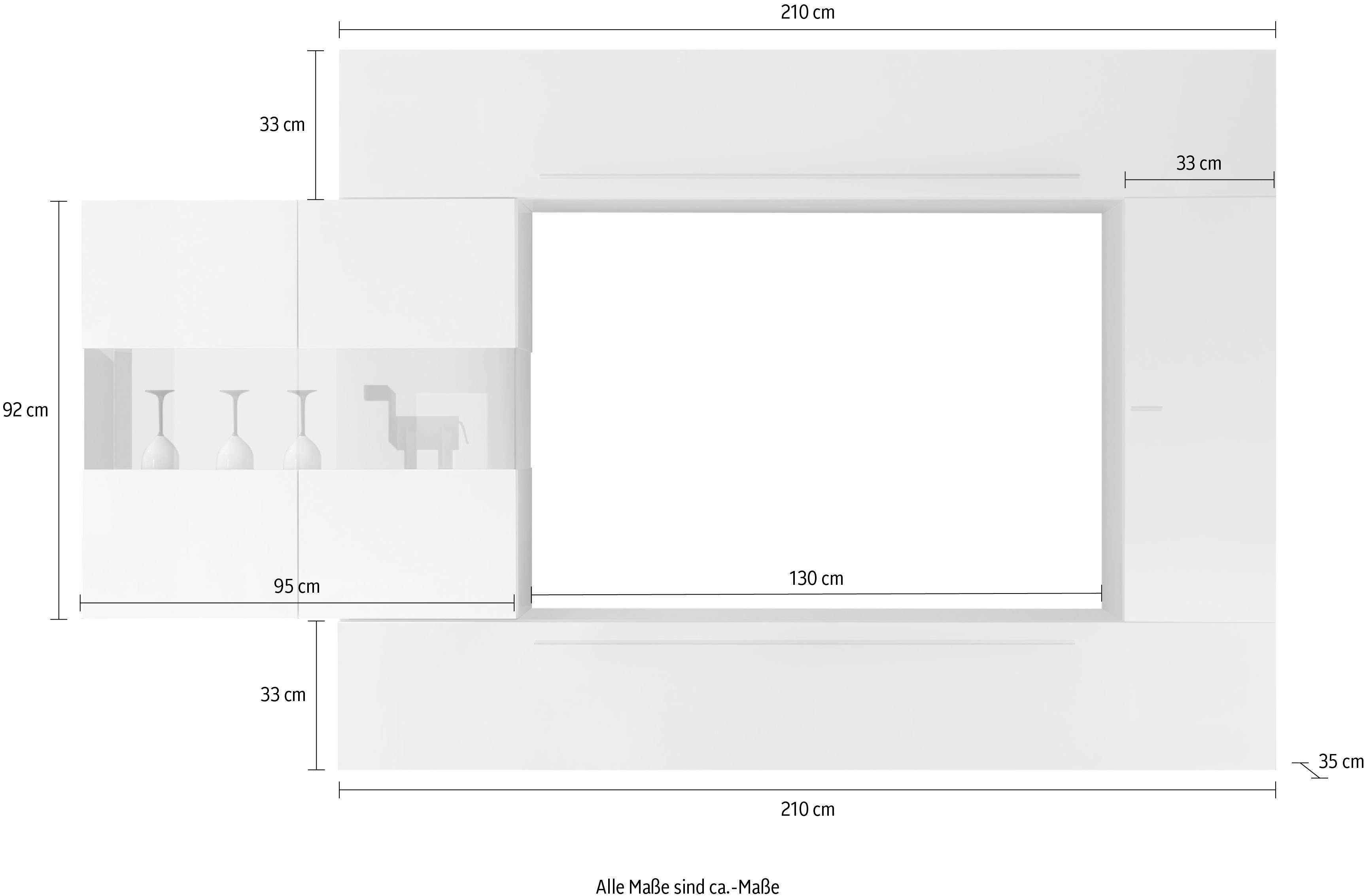 LC Wohnwand Infinity, (Set, 4-St)