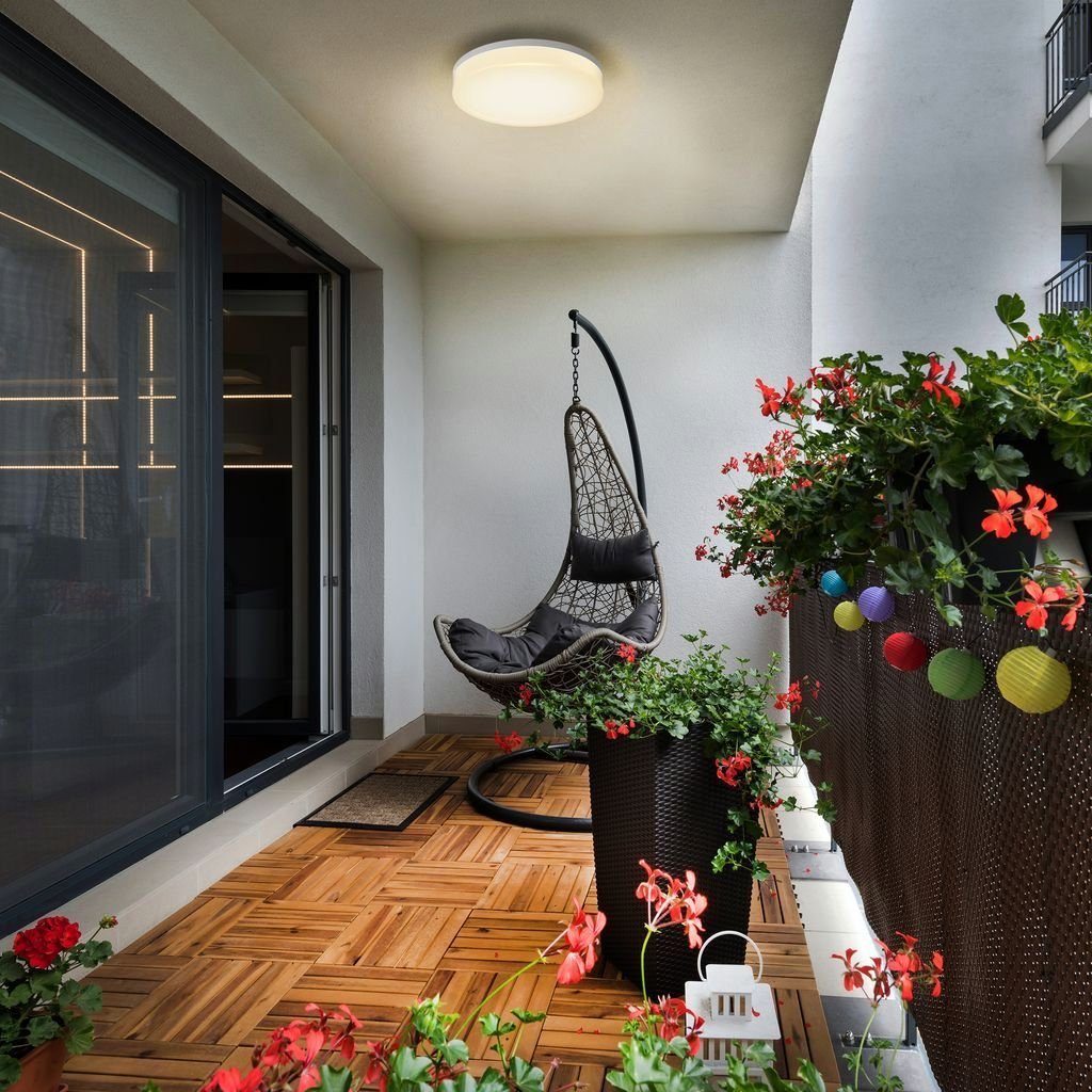 B.K.Licht Deckenleuchte LED Badezimmer-Deckenlampe 22cm Weiß 13W 1500lm - BKL1170, LED fest integriert, Warmweiß, Badleuchte IP54 spritzwassergeschützt 230V 3000K warmweiße Lichtfarbe