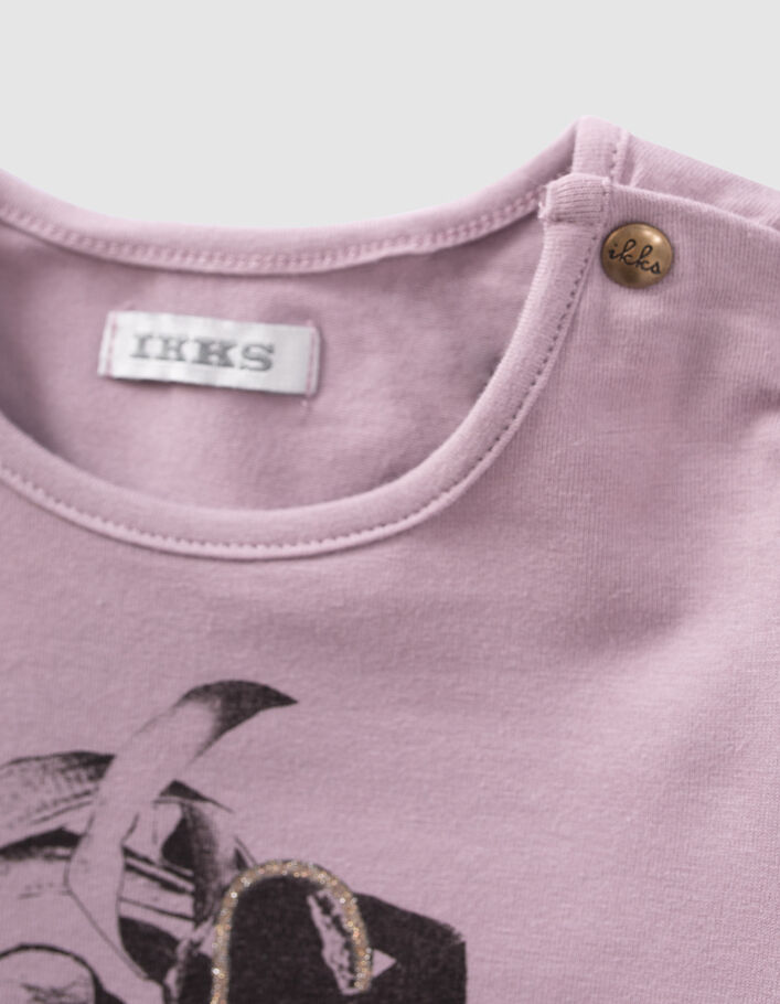 T-shirt parme visuels chaussures bébé fille
