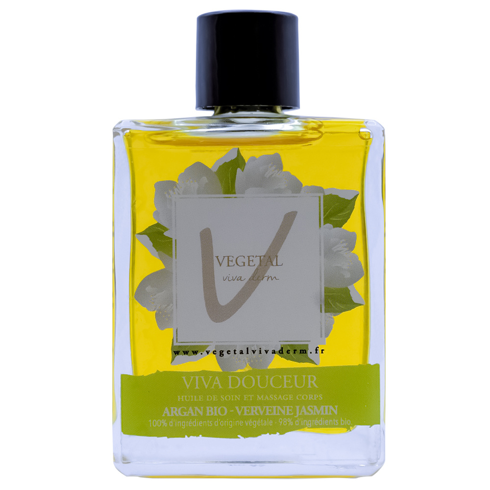 vegetal viva derm VIVA DOUCEUR - Verveine jasmin Huile corps soin et de massage ARGAN BIO
