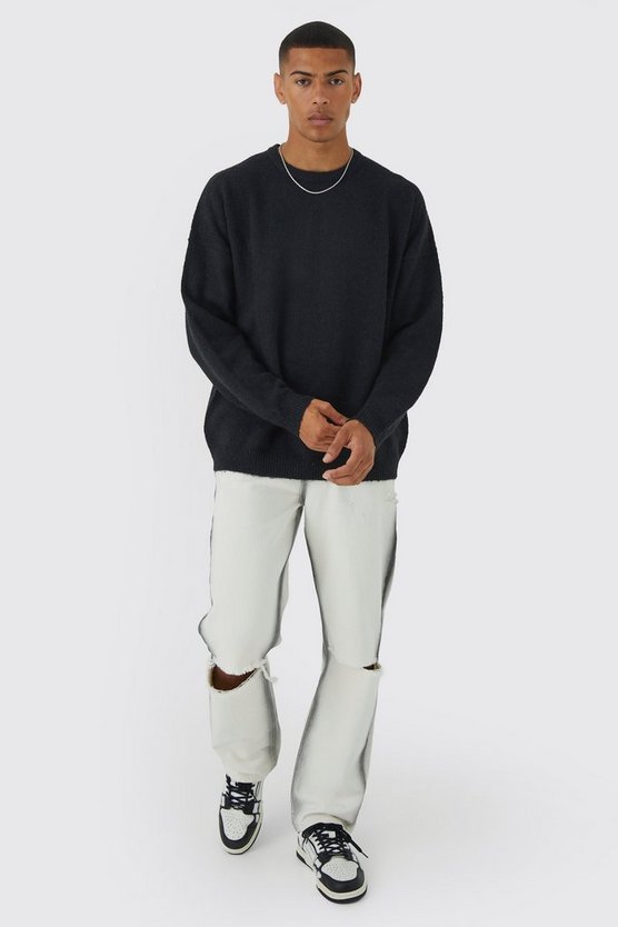 Oversize Rundhals-Pullover
