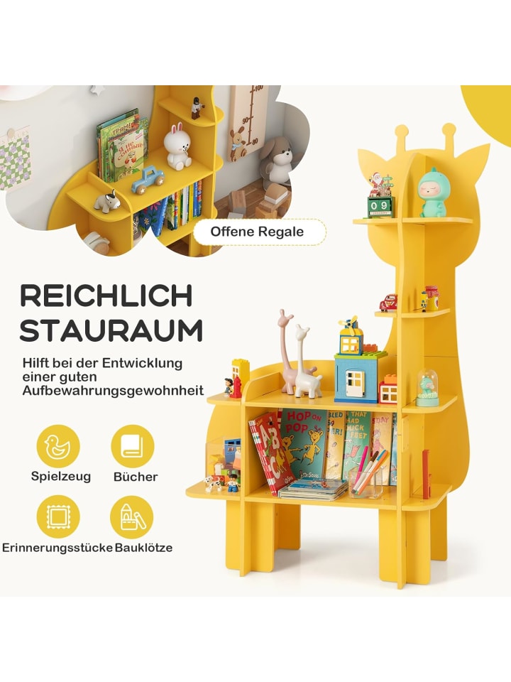 COSTWAY Kinderregal 4 Ebenen in Gelb günstig kaufen onesize